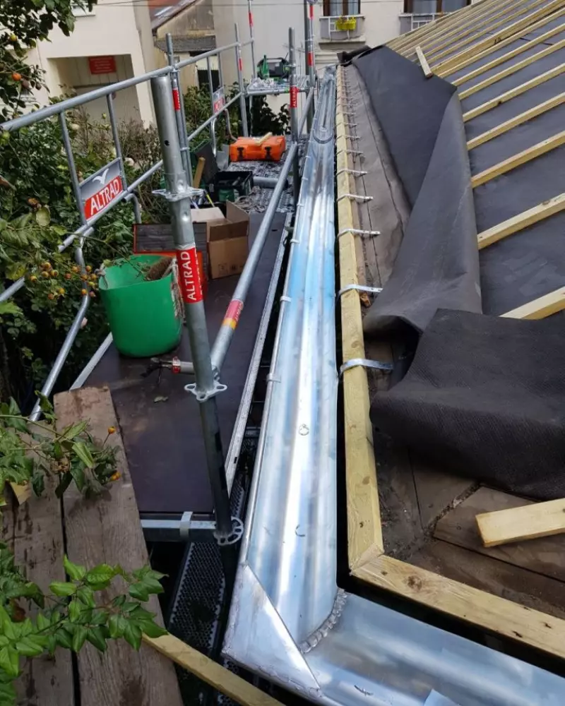 pose gouttieres zinc 78